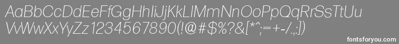 FormulaserialXlightItalic Font – White Fonts on Gray Background
