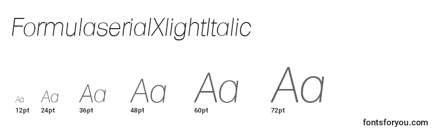 Größen der Schriftart FormulaserialXlightItalic