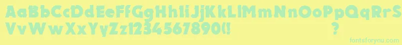 ElectronCyrNormal Font – Green Fonts on Yellow Background