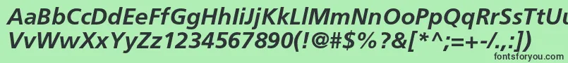 FrutigerltstdBolditalic Font – Black Fonts on Green Background