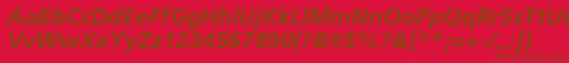 Police FrutigerltstdBolditalic – polices brunes sur fond rouge