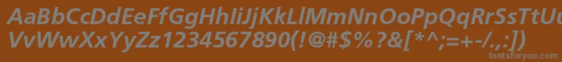 FrutigerltstdBolditalic Font – Gray Fonts on Brown Background