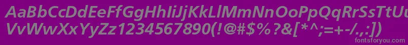 FrutigerltstdBolditalic Font – Gray Fonts on Purple Background
