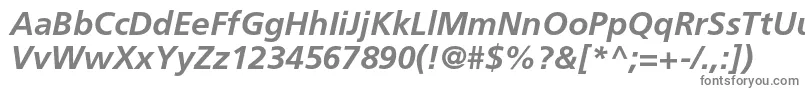 FrutigerltstdBolditalic Font – Gray Fonts on White Background