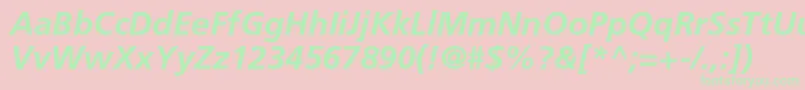 FrutigerltstdBolditalic Font – Green Fonts on Pink Background