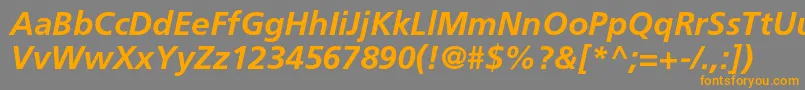 FrutigerltstdBolditalic Font – Orange Fonts on Gray Background