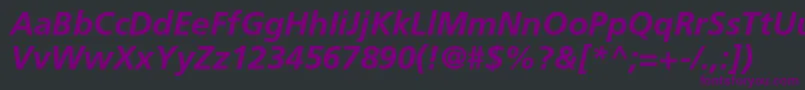 FrutigerltstdBolditalic Font – Purple Fonts on Black Background