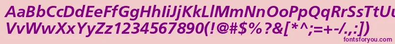 FrutigerltstdBolditalic Font – Purple Fonts on Pink Background