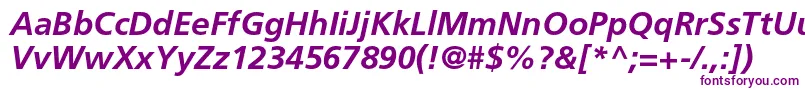 FrutigerltstdBolditalic Font – Purple Fonts on White Background