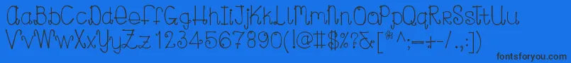 Curlylou Font – Black Fonts on Blue Background