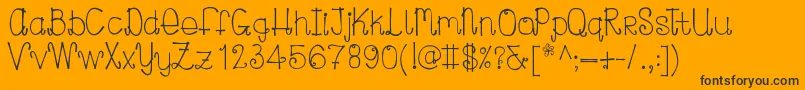 Curlylou Font – Black Fonts on Orange Background