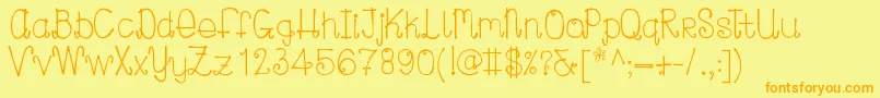 Curlylou Font – Orange Fonts on Yellow Background