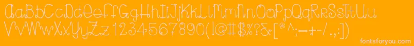 Curlylou Font – Pink Fonts on Orange Background