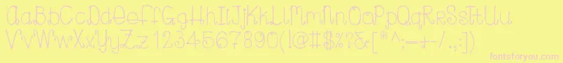 Curlylou Font – Pink Fonts on Yellow Background