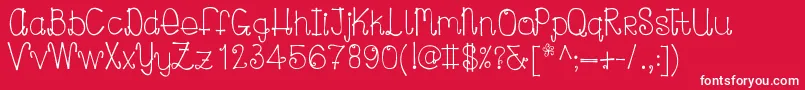 Curlylou Font – White Fonts on Red Background