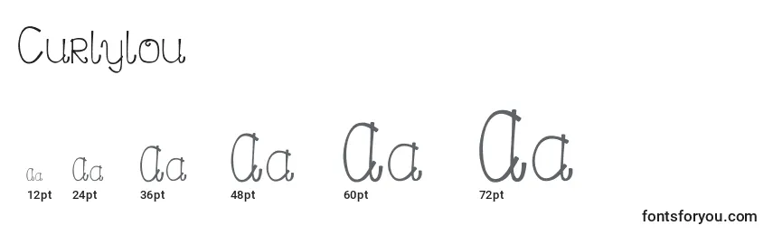 Curlylou Font Sizes