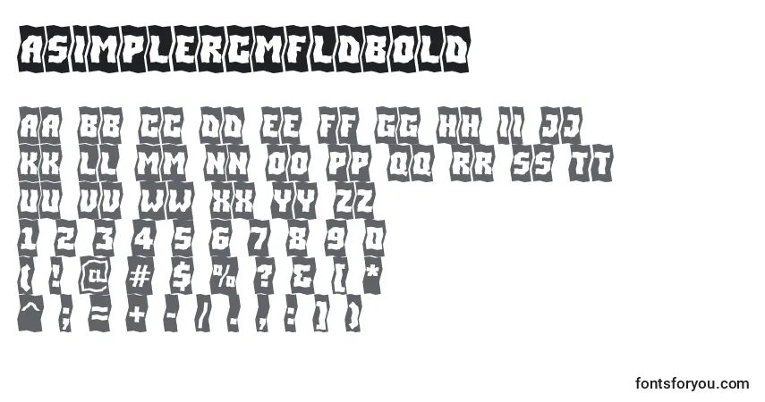 Fuente ASimplercmfldBold - alfabeto, números, caracteres especiales