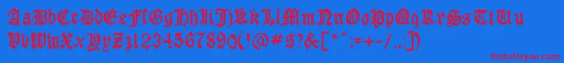 Dioszeghiensis Font – Red Fonts on Blue Background