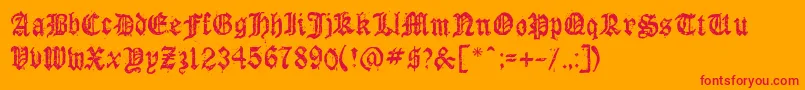 Dioszeghiensis Font – Red Fonts on Orange Background