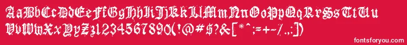 Dioszeghiensis-Schriftart – Weiße Schriften auf rotem Hintergrund