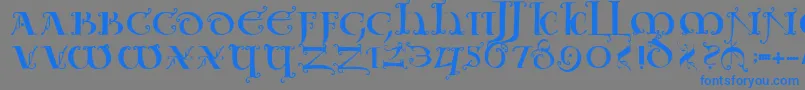 Uncialeornamentale Font – Blue Fonts on Gray Background