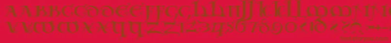 Uncialeornamentale Font – Brown Fonts on Red Background