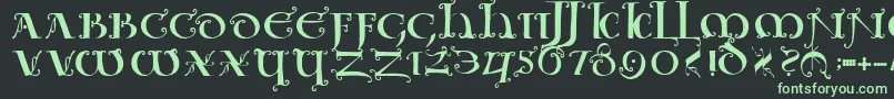 Uncialeornamentale Font – Green Fonts on Black Background