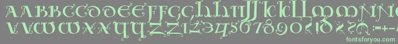 Uncialeornamentale-Schriftart – Grüne Schriften auf grauem Hintergrund
