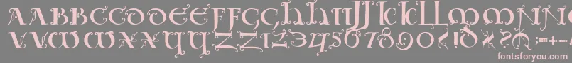 Uncialeornamentale Font – Pink Fonts on Gray Background