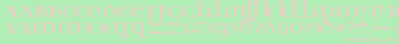 Uncialeornamentale Font – Pink Fonts on Green Background