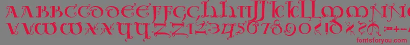 Uncialeornamentale Font – Red Fonts on Gray Background