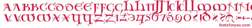 Uncialeornamentale Font – Red Fonts on White Background