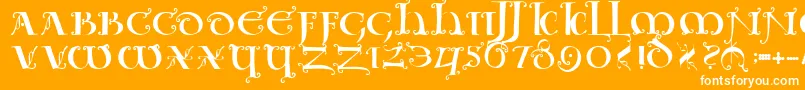Uncialeornamentale Font – White Fonts on Orange Background