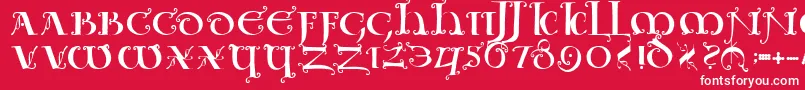 Uncialeornamentale Font – White Fonts on Red Background