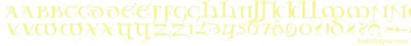 Шрифт Uncialeornamentale – жёлтые шрифты на белом фоне