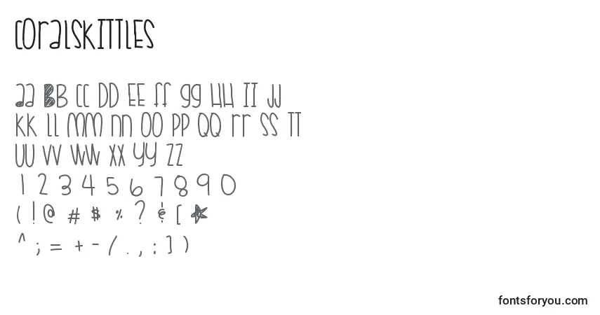 Schriftart Coralskittles – Alphabet, Zahlen, spezielle Symbole