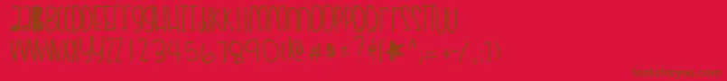 フォントCoralskittles – 赤い背景に茶色の文字
