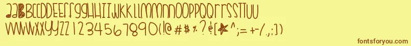 Coralskittles Font – Brown Fonts on Yellow Background