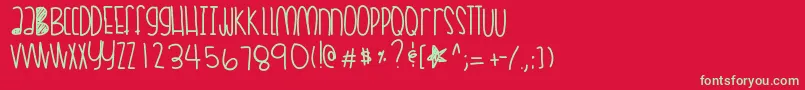 フォントCoralskittles – 赤い背景に緑の文字