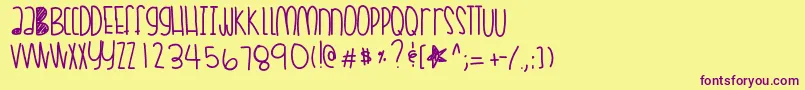 Coralskittles Font – Purple Fonts on Yellow Background