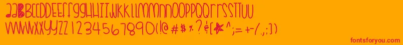 Police Coralskittles – polices rouges sur fond orange