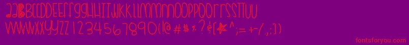 Coralskittles-Schriftart – Rote Schriften auf violettem Hintergrund