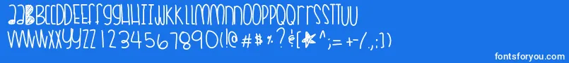 フォントCoralskittles – 青い背景に白い文字