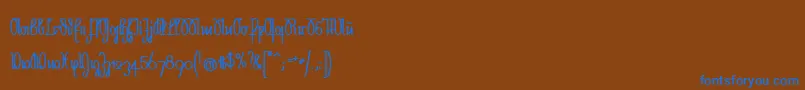 NeueRudelskopfStark Font – Blue Fonts on Brown Background