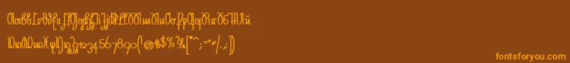 NeueRudelskopfStark Font – Orange Fonts on Brown Background