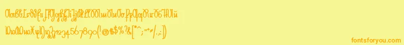 NeueRudelskopfStark Font – Orange Fonts on Yellow Background
