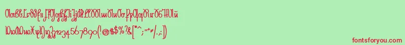 NeueRudelskopfStark Font – Red Fonts on Green Background