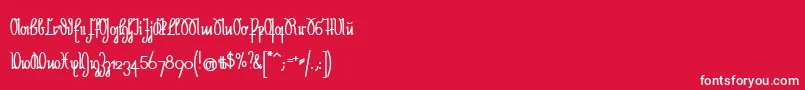 NeueRudelskopfStark-Schriftart – Weiße Schriften auf rotem Hintergrund