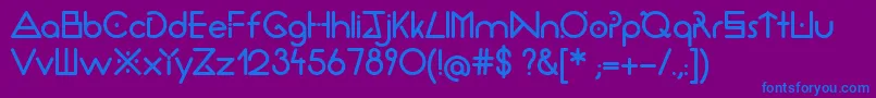 フォントThirtyseconds – 紫色の背景に青い文字