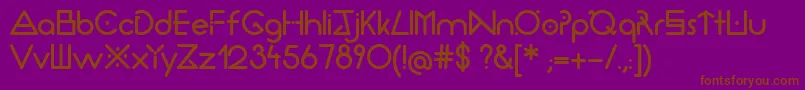 Thirtyseconds-Schriftart – Braune Schriften auf violettem Hintergrund